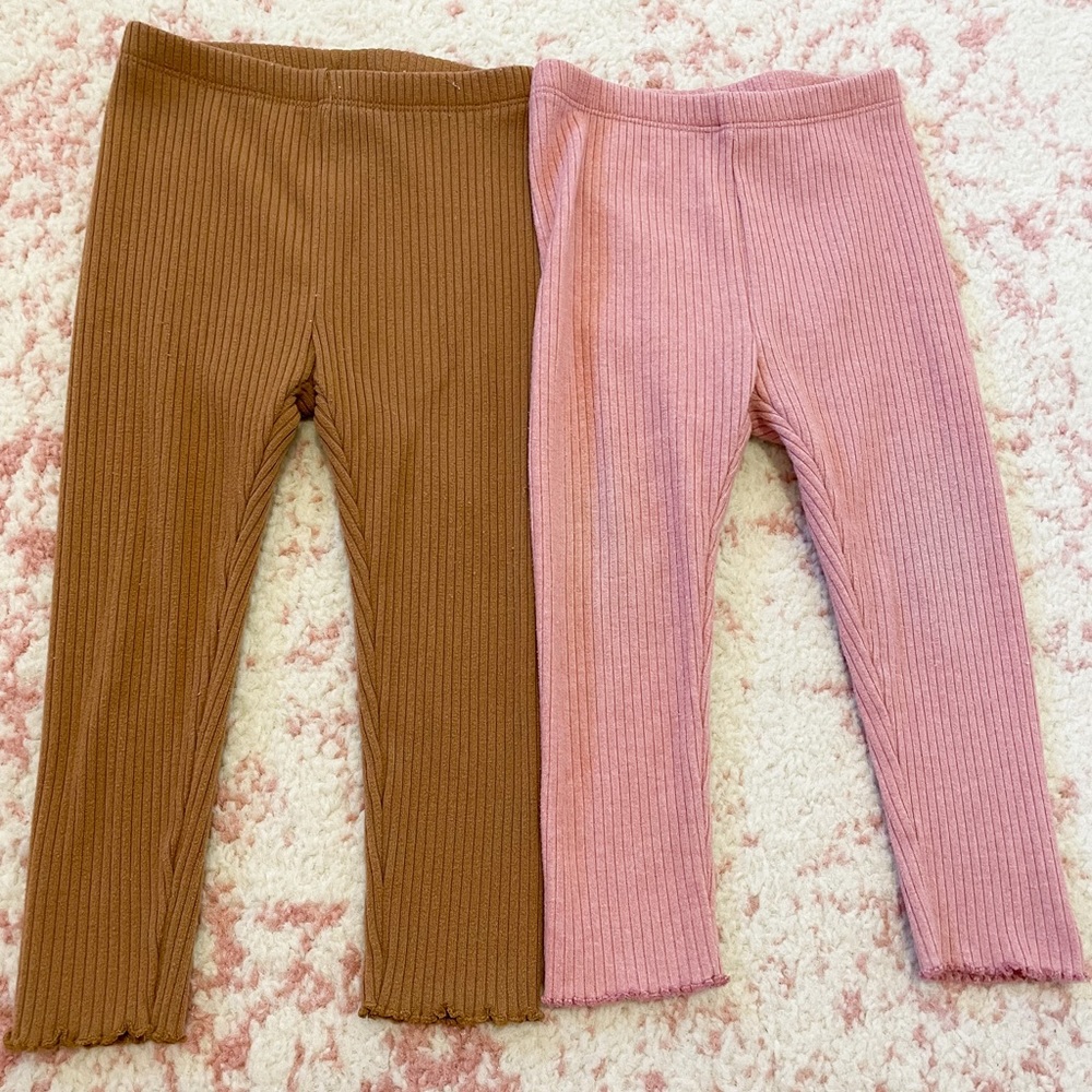 Toddler Girl Ribbed Leggings Set